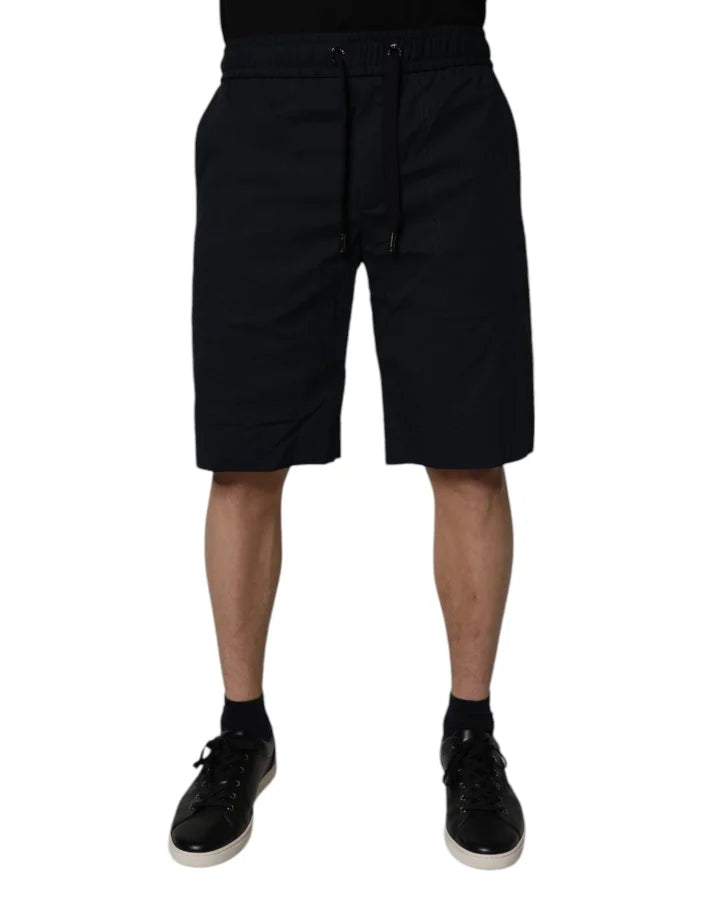 Dolce & Gabbana Black Cotton Sweatshorts Men Bermuda Shorts