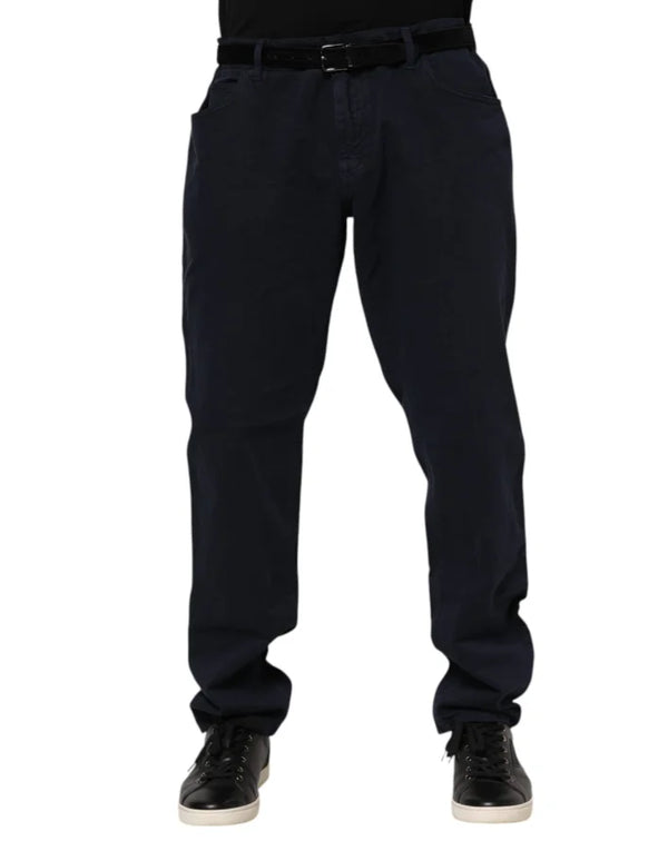Dolce & Gabbana Black Cotton Tapered Denim Jeans