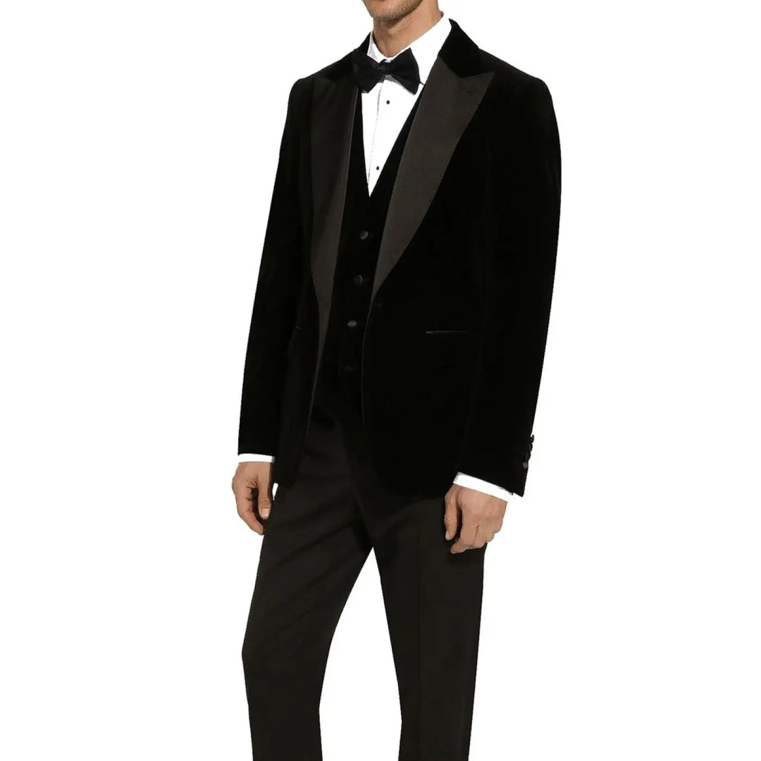 Dolce &amp; Gabbana Black Cotton Tuxedo