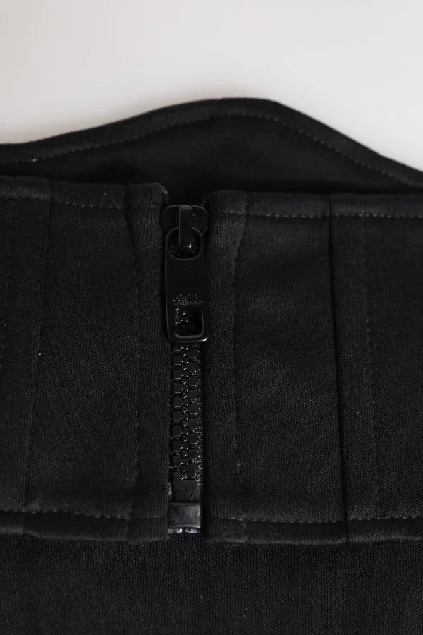 Dolce &amp; Gabbana Black Cotton Waist Tuxedo Belt Cummerbund