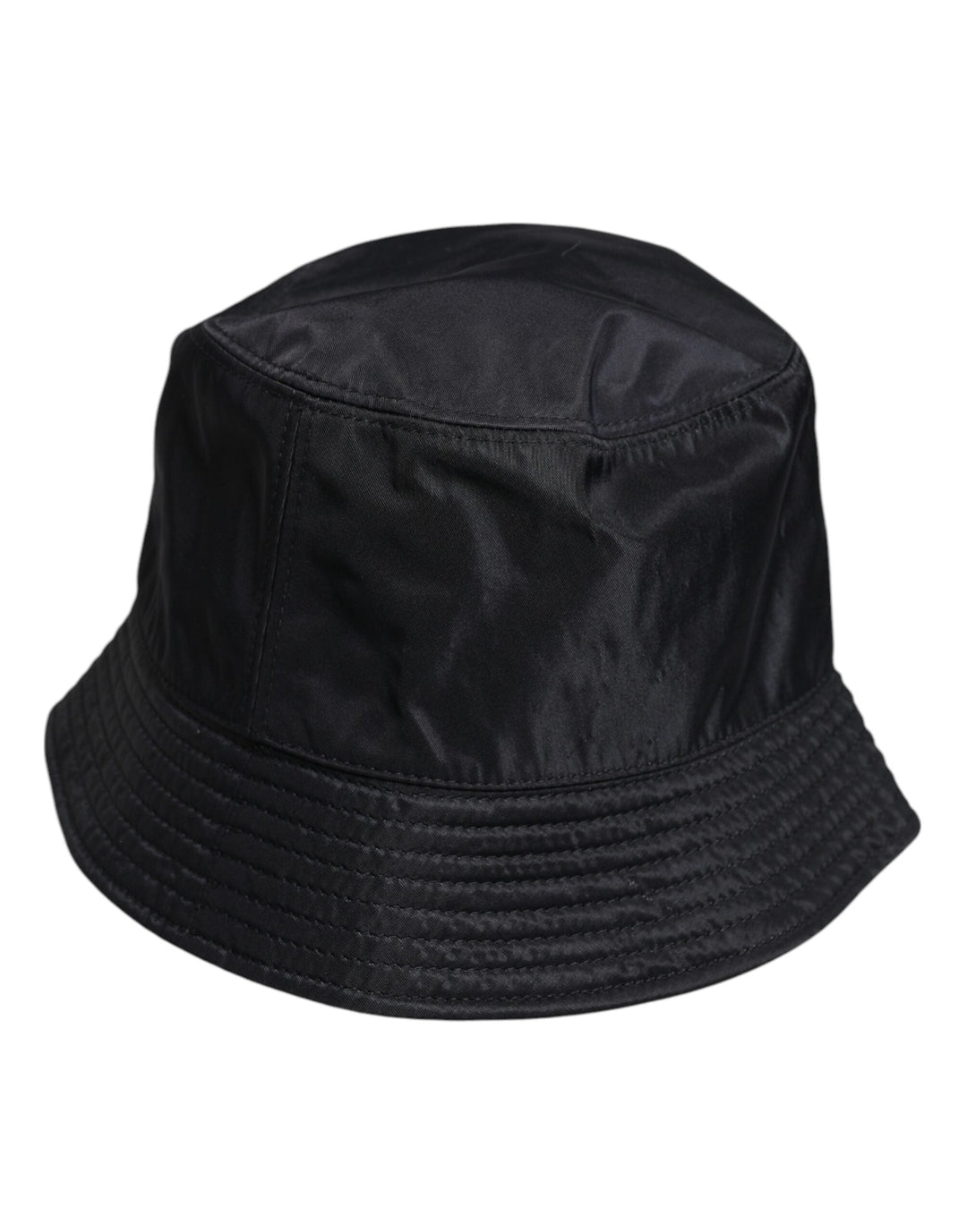 Dolce &amp; Gabbana Black Cotton Wide Brim Bucket Hat