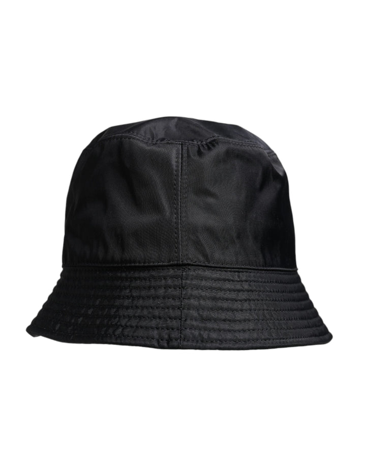 Dolce &amp; Gabbana Black Cotton Wide Brim Bucket Hat
