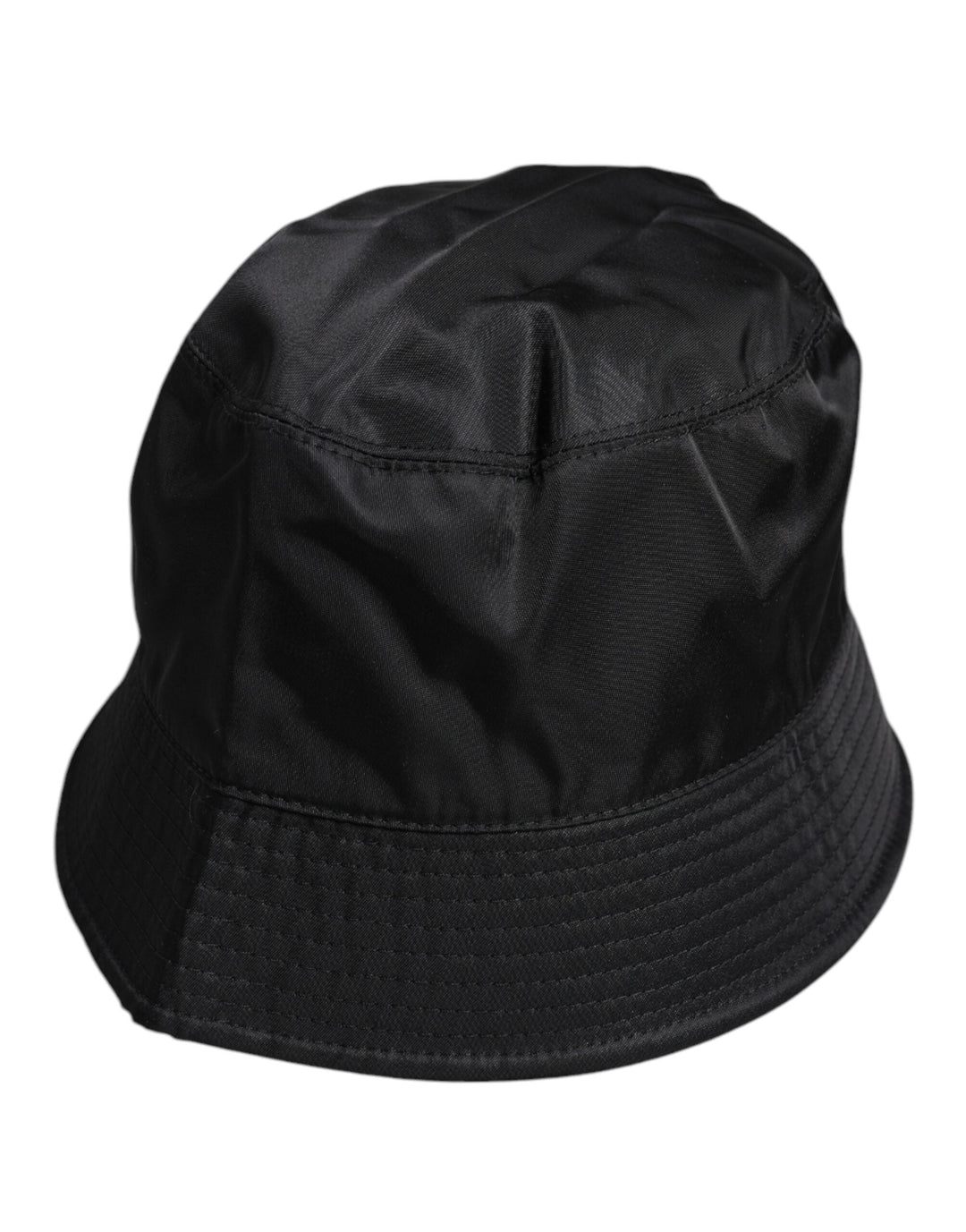 Dolce &amp; Gabbana Black Cotton Wide Brim Bucket Hat
