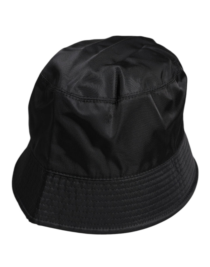 Dolce &amp; Gabbana Black Cotton Wide Brim Bucket Hat