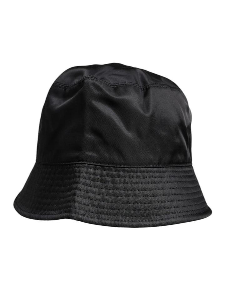 Dolce &amp; Gabbana Black Cotton Wide Brim Bucket Hat