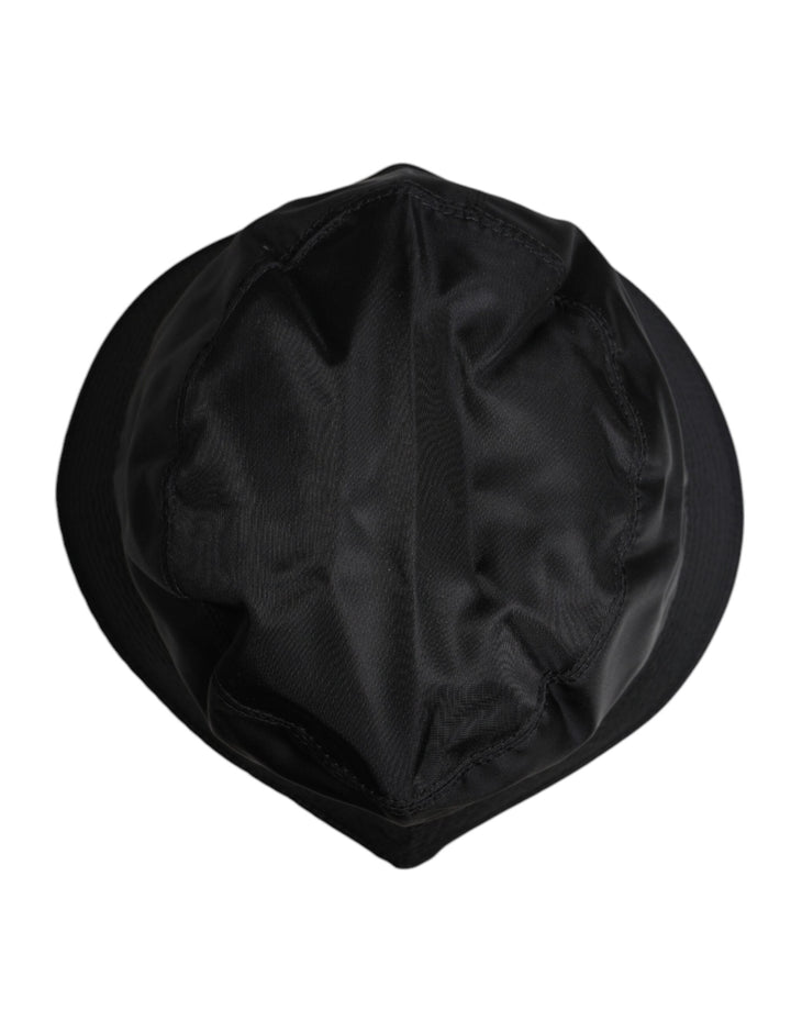 Dolce &amp; Gabbana Black Cotton Wide Brim Bucket Hat