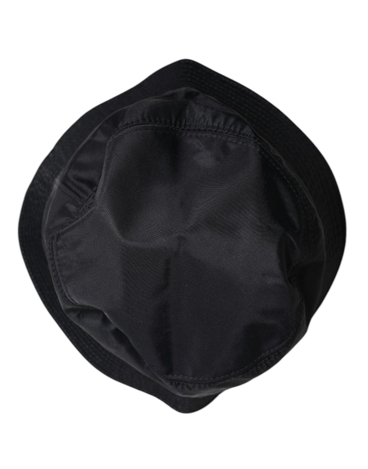 Dolce &amp; Gabbana Black Cotton Wide Brim Bucket Hat