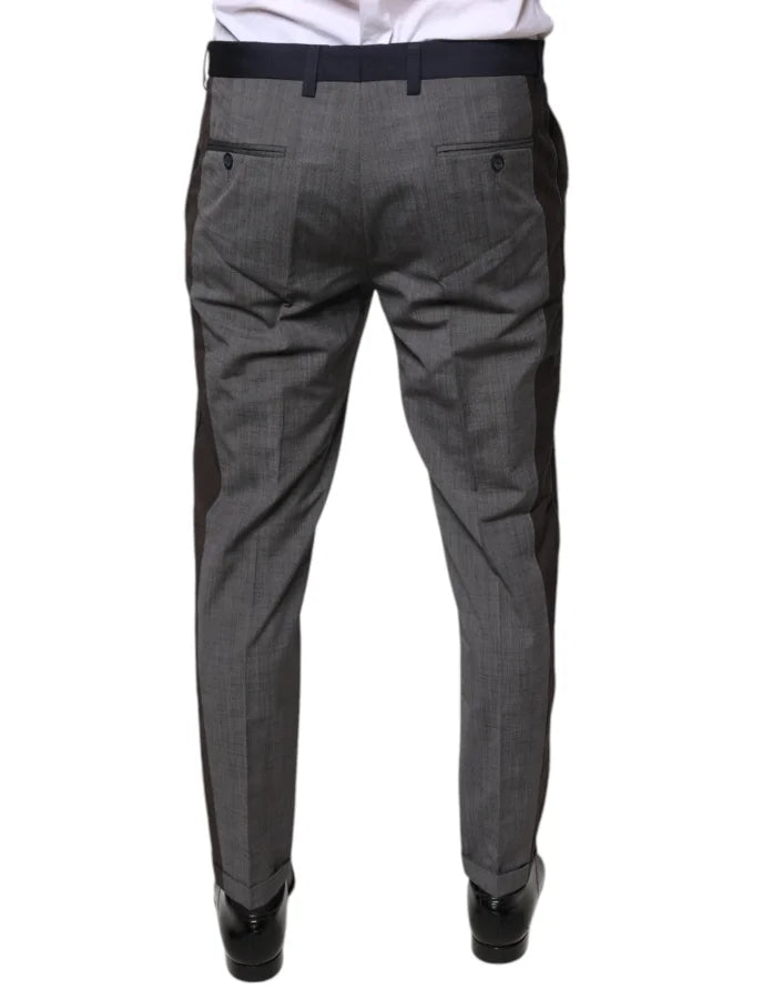 Dolce &amp; Gabbana Black Cotton Wool Formal Dress Pants
