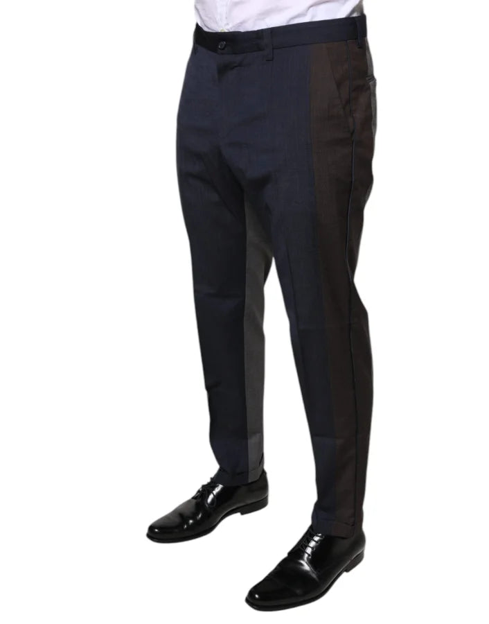 Dolce &amp; Gabbana Black Cotton Wool Formal Dress Pants