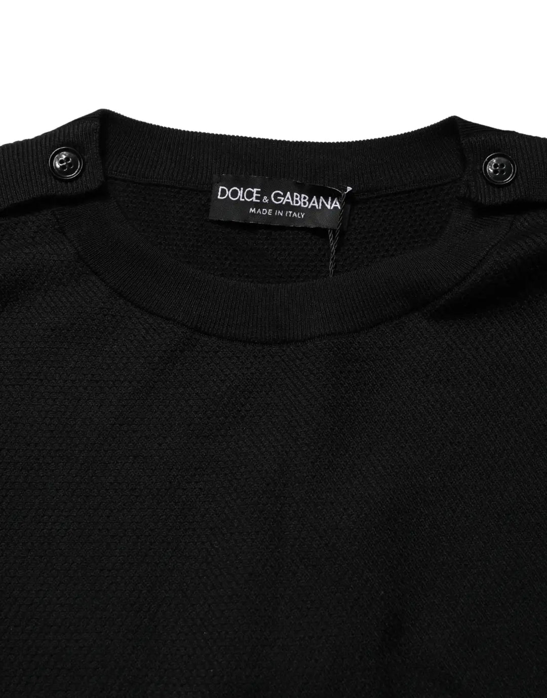 Dolce &amp; Gabbana Black Crew Neck Long Sleeve Pullover Sweater