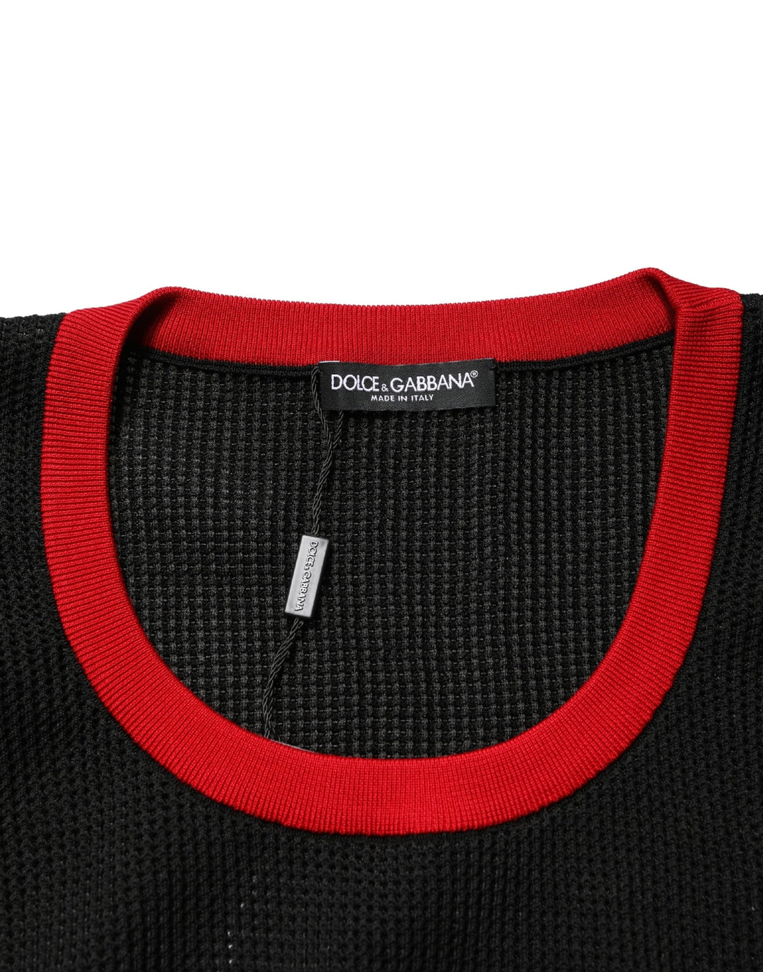 Dolce &amp; Gabbana Black Crew Neck Sleeveless Men Knit Vest T-shirt