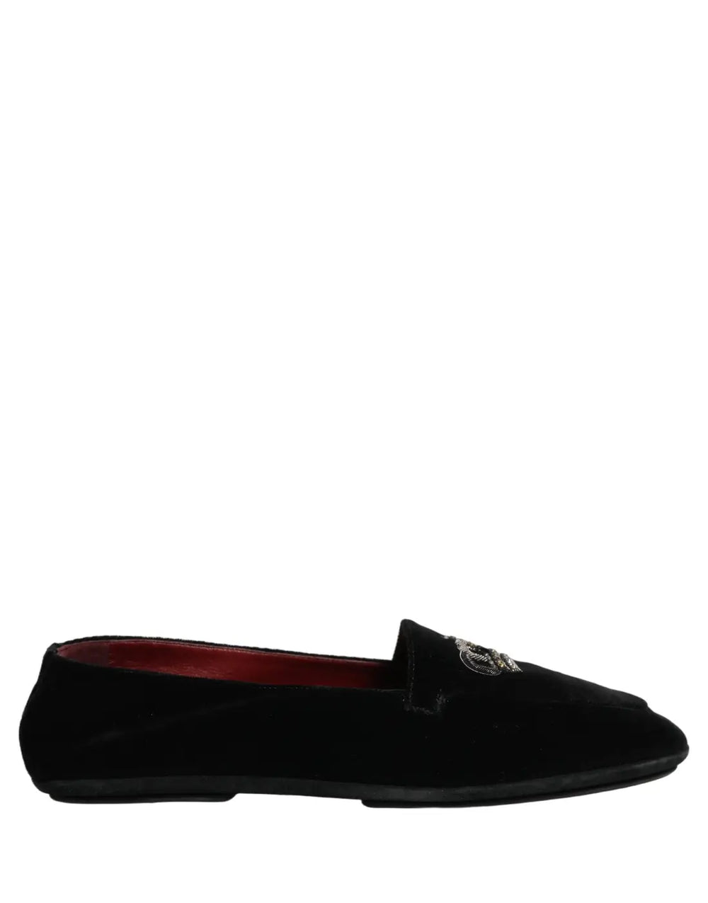 Dolce & Gabbana Black Crown Embellished Dress Loafers Shoes