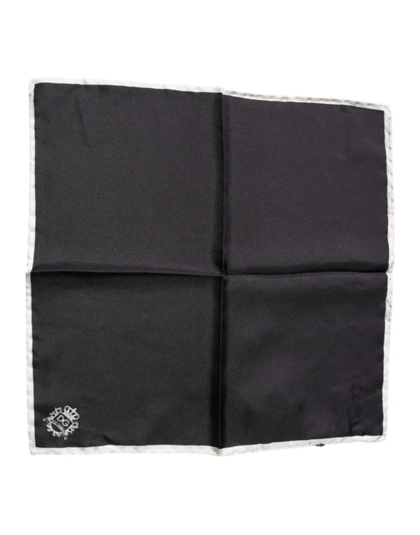 Dolce & Gabbana Black Crown Logo Square Handkerchief Scarf