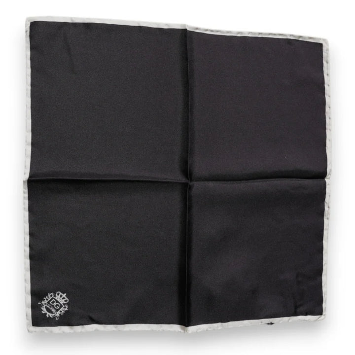 Dolce &amp; Gabbana Black Crown Logo Square Handkerchief Scarf