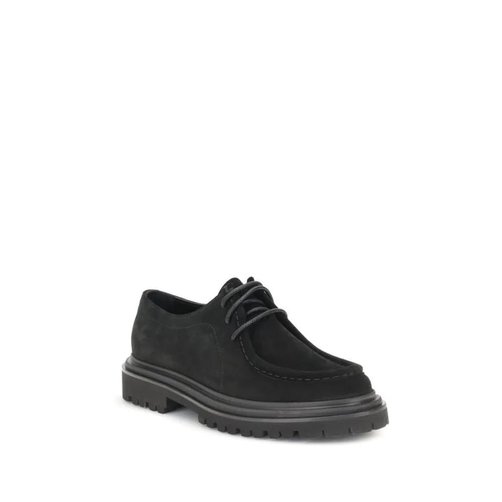 Dolce & Gabbana Black Crust Leather Oxfords And Derbies