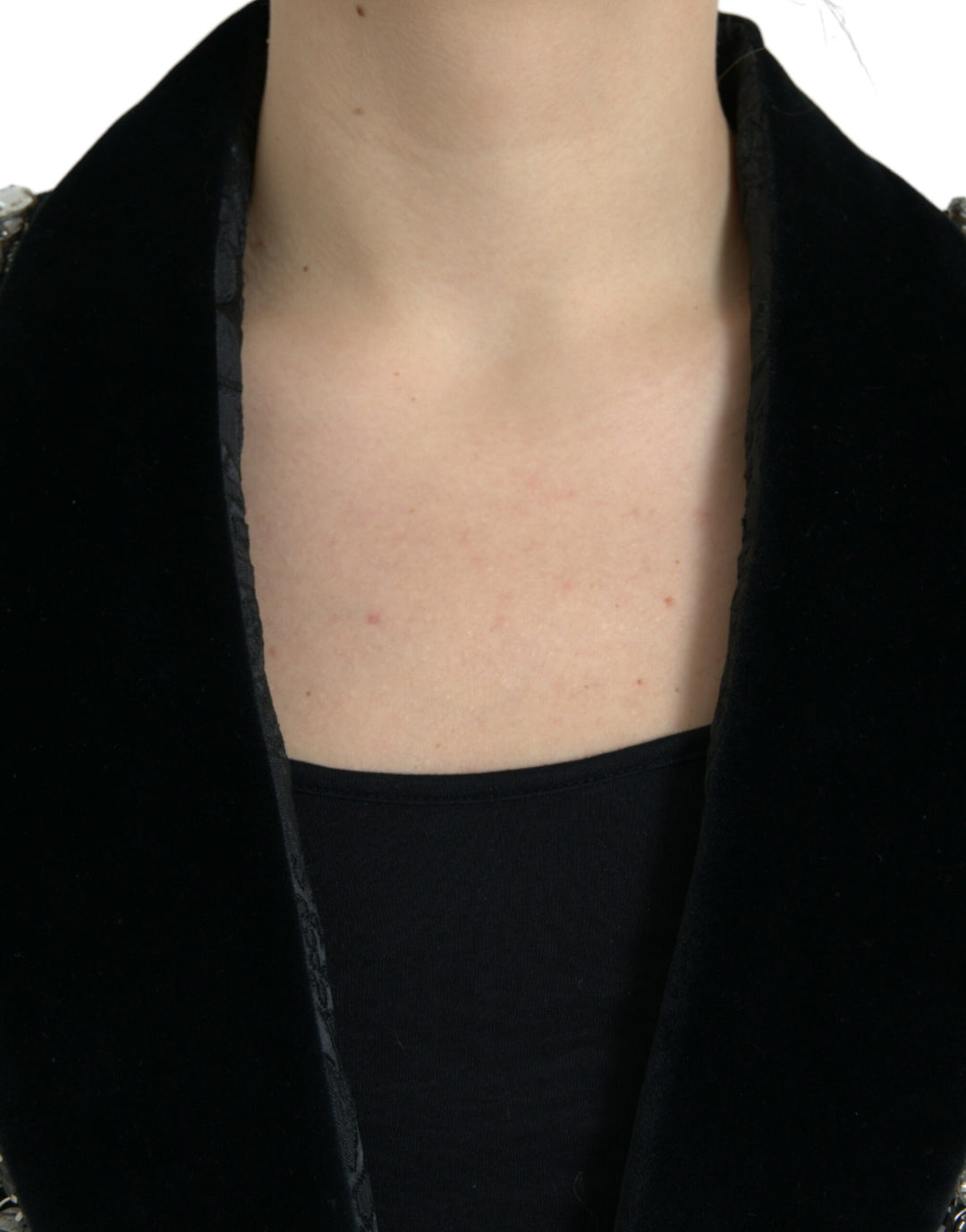 Dolce &amp; Gabbana Overcoats - Black Crystal Embellished Overcoat Jacket