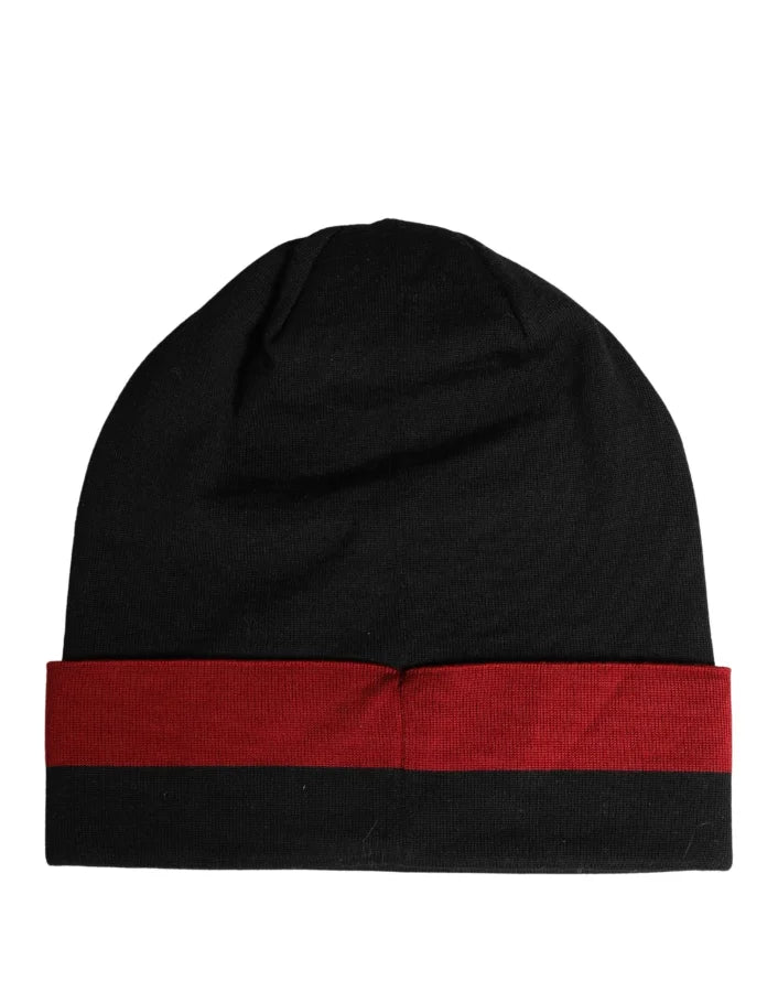 Dolce & Gabbana Black Cuffed ’I’M THE ONLY PRINCE ROYAL’ Beanie Hat
