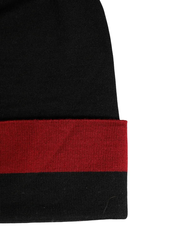 Dolce & Gabbana Black Cuffed ’I’M THE ONLY PRINCE ROYAL’ Beanie Hat