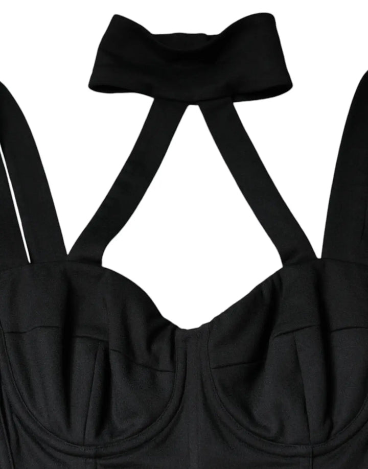 Dolce &amp; Gabbana Black Cut out Sleeveless Bodycon Mini Dress