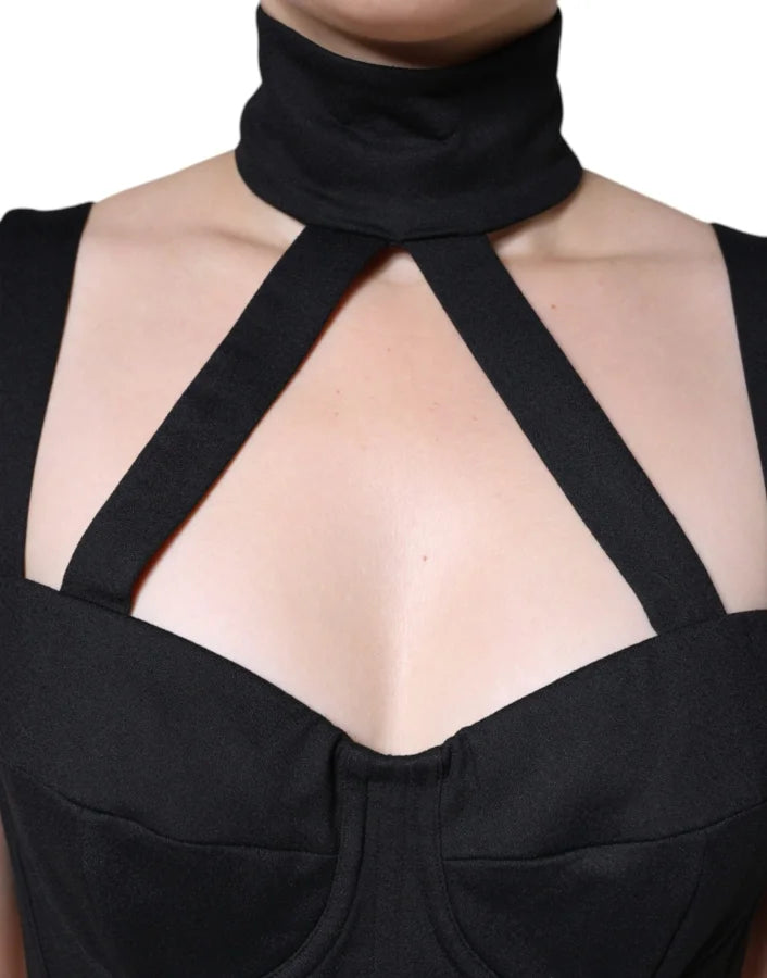 Dolce &amp; Gabbana Black Cut Out Sleeveless Bodycon Mini Dress