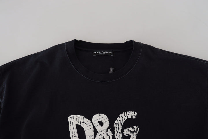 Dolce &amp; Gabbana - Black D&amp;G Fashion Round Neck Cotton T-shirt