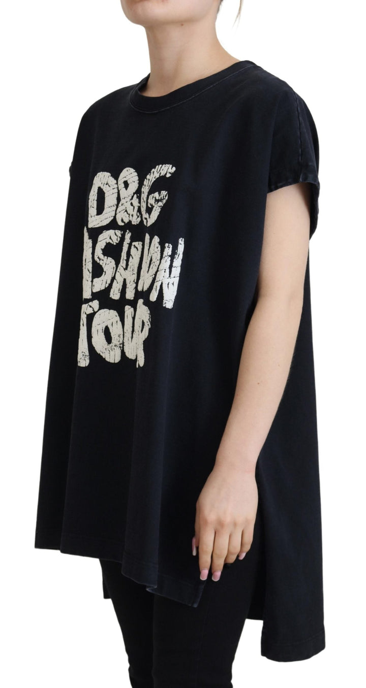 Dolce &amp; Gabbana - Black D&amp;G Fashion Round Neck Cotton T-shirt
