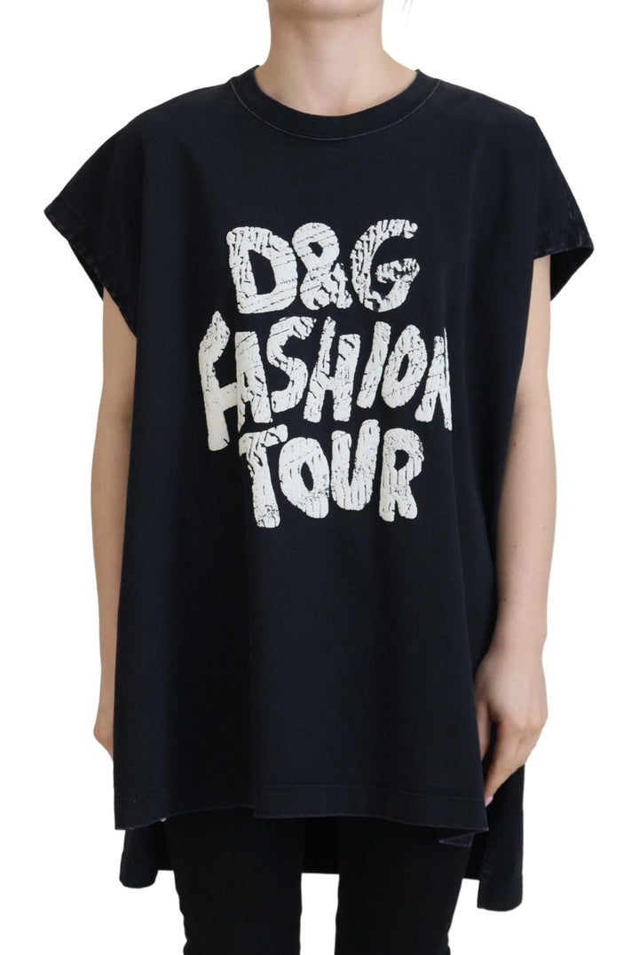 Dolce &amp; Gabbana - Black D&amp;G Fashion Round Neck Cotton T-shirt
