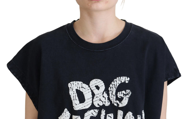 Dolce &amp; Gabbana - Black D&amp;G Fashion Round Neck Cotton T-shirt
