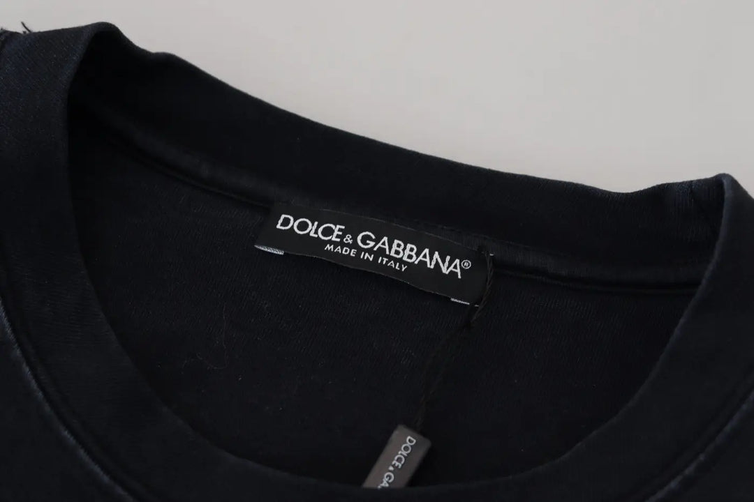 Dolce &amp; Gabbana Black D&amp;G Fashion Round Neck Cotton T-shirt
