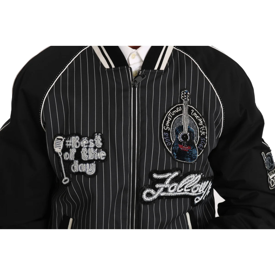 Dolce & Gabbana Black DD58 SG62 Sequined Beaded Jacket