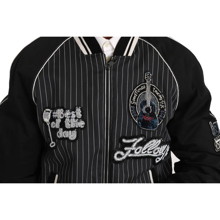 Dolce & Gabbana Black DD58 SG62 Sequined Beaded Jacket