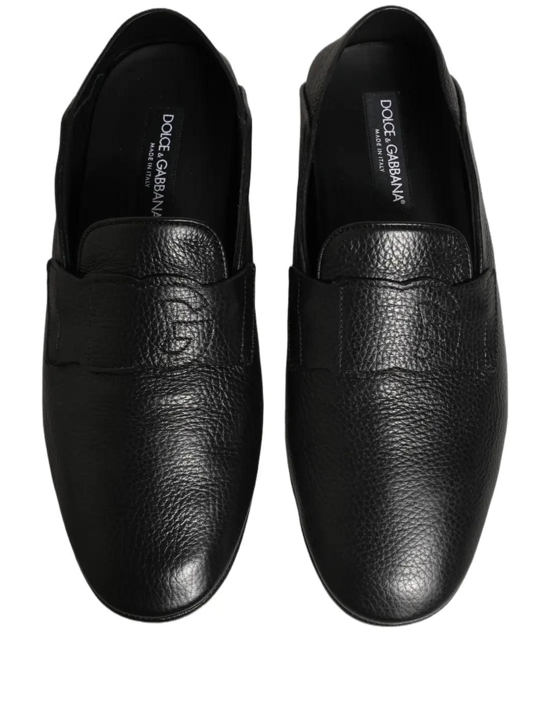 Dolce &amp; Gabbana Black Deerskin Leather Driver Loafers Shoes