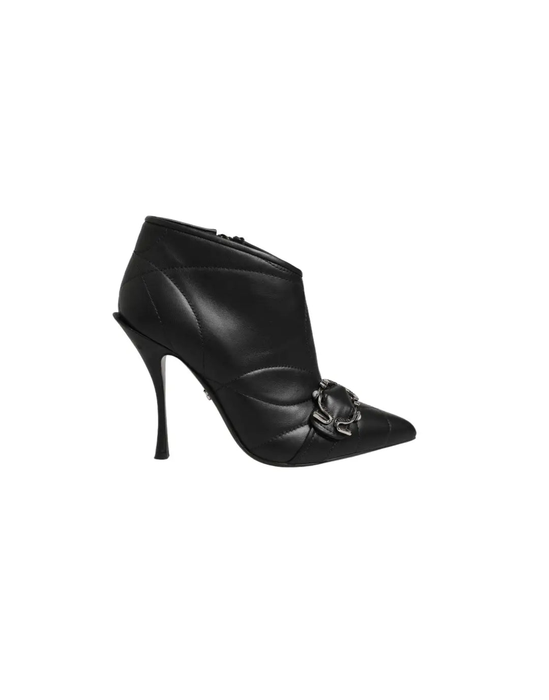 Dolce &amp; Gabbana Black Devotion Quilted Buckled Boots Shoes