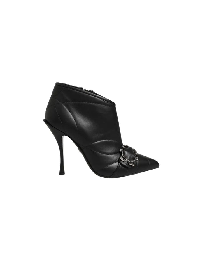 Dolce &amp; Gabbana Black Devotion Quilted Buckled Boots Shoes