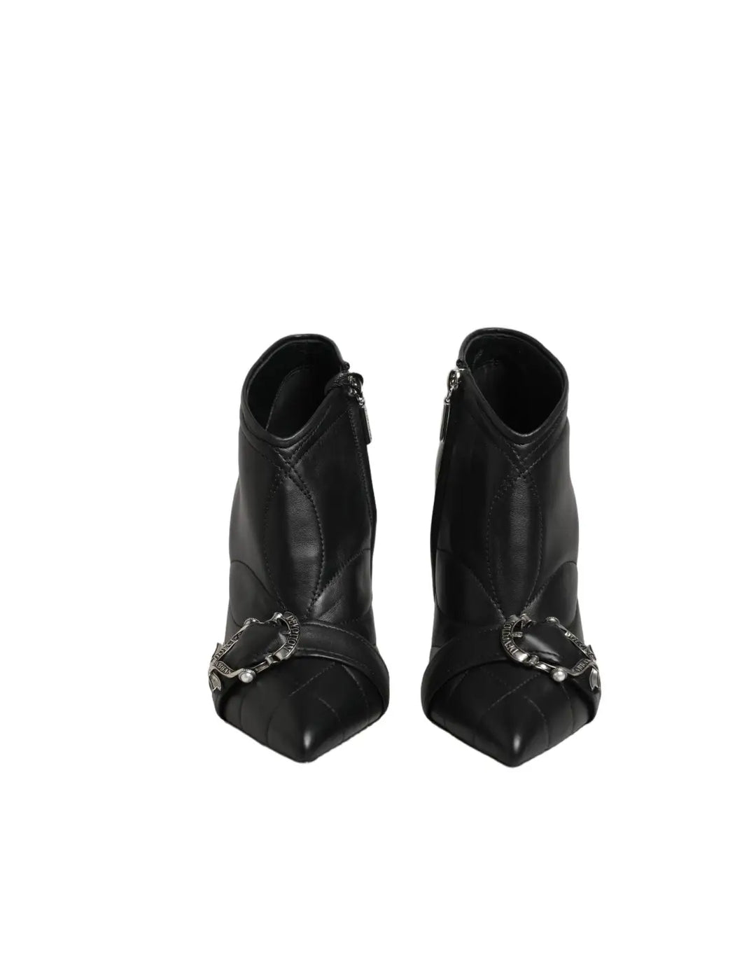 Dolce &amp; Gabbana Black Devotion Quilted Buckled Boots Shoes