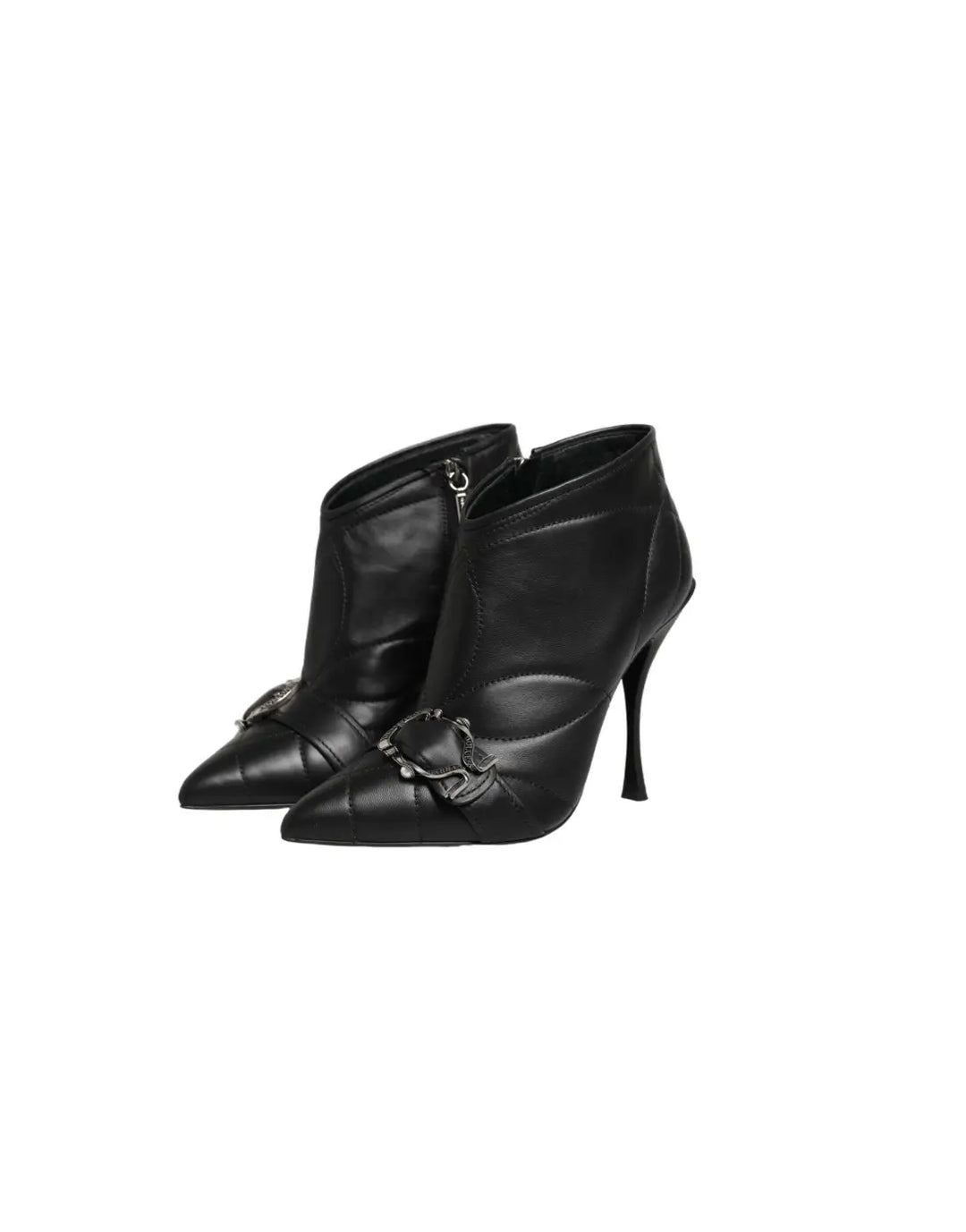 Dolce &amp; Gabbana Black Devotion Quilted Buckled Boots Shoes