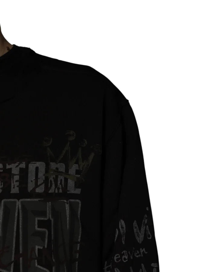 Dolce &amp; Gabbana Black DG Heaven Crew Neck Pullover Sweater