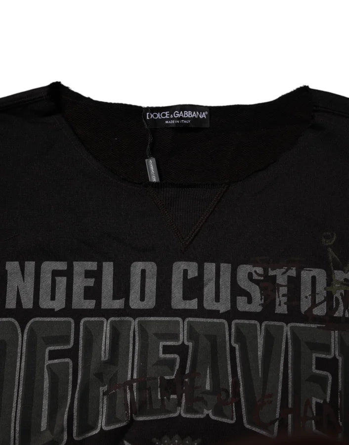 Dolce &amp; Gabbana Black DG Heaven Crew Neck Pullover Sweater