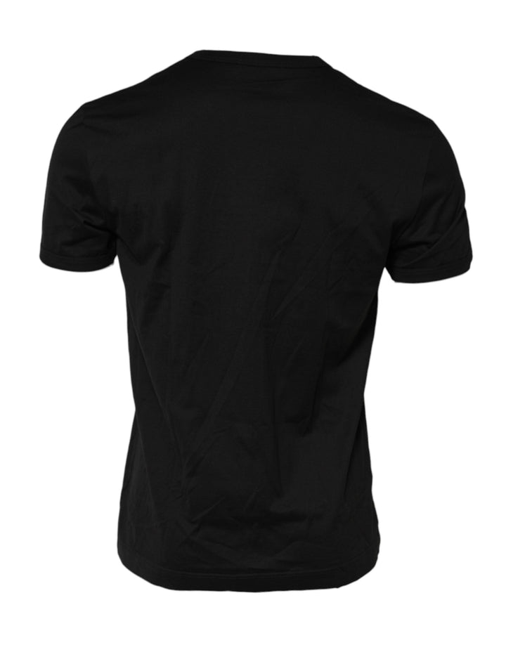 Dolce &amp; Gabbana Black Dg King Crown Cotton Crew Neck T-shirt