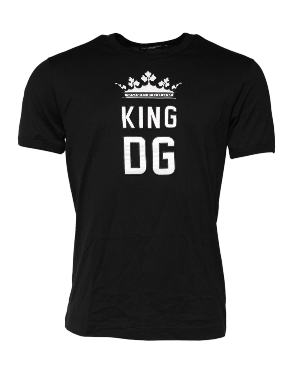 Dolce & Gabbana Black Dg King Crown Cotton Crew Neck T-shirt