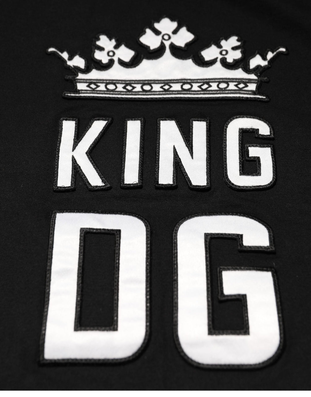Dolce &amp; Gabbana Black Dg King Crown Cotton Crew Neck T-shirt