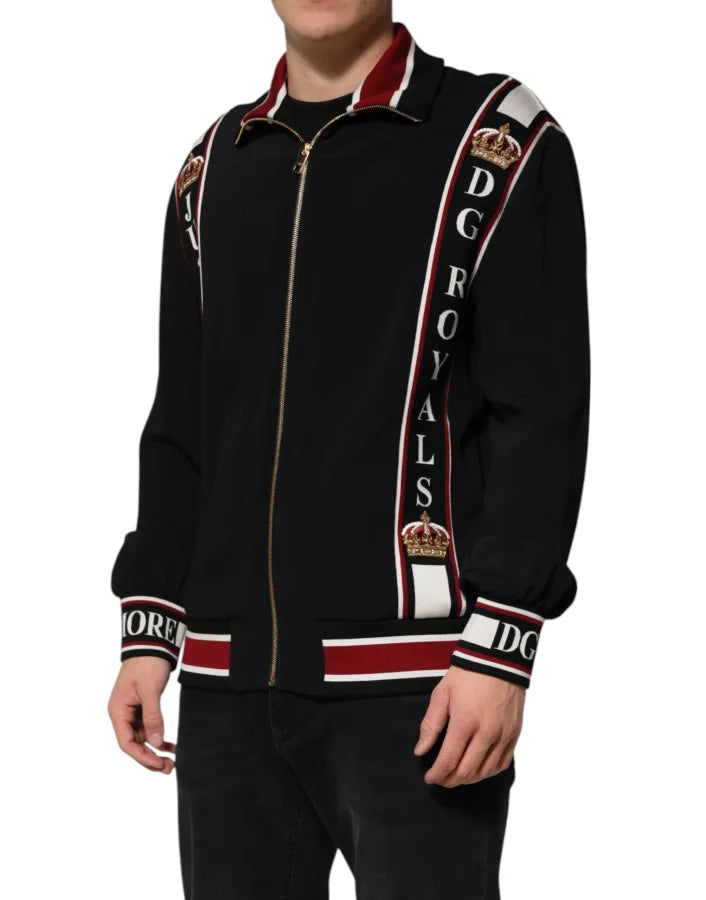 Dolce &amp; Gabbana Black DG King Full Zip Sweatshirt Sweater