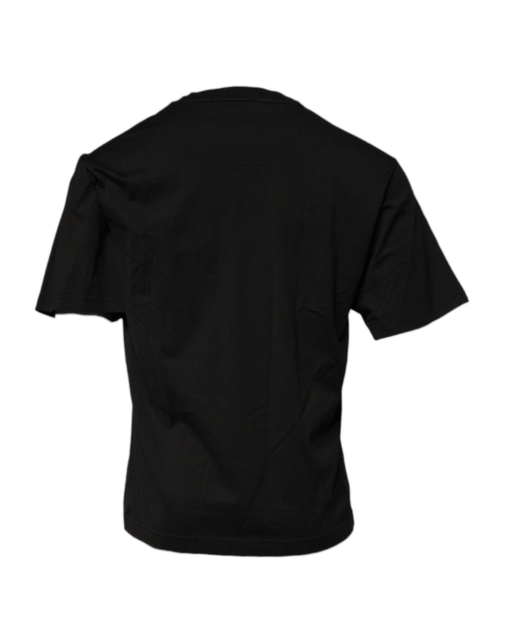 Dolce &amp; Gabbana Black Dg Logo Cotton Crew Neck T-shirt