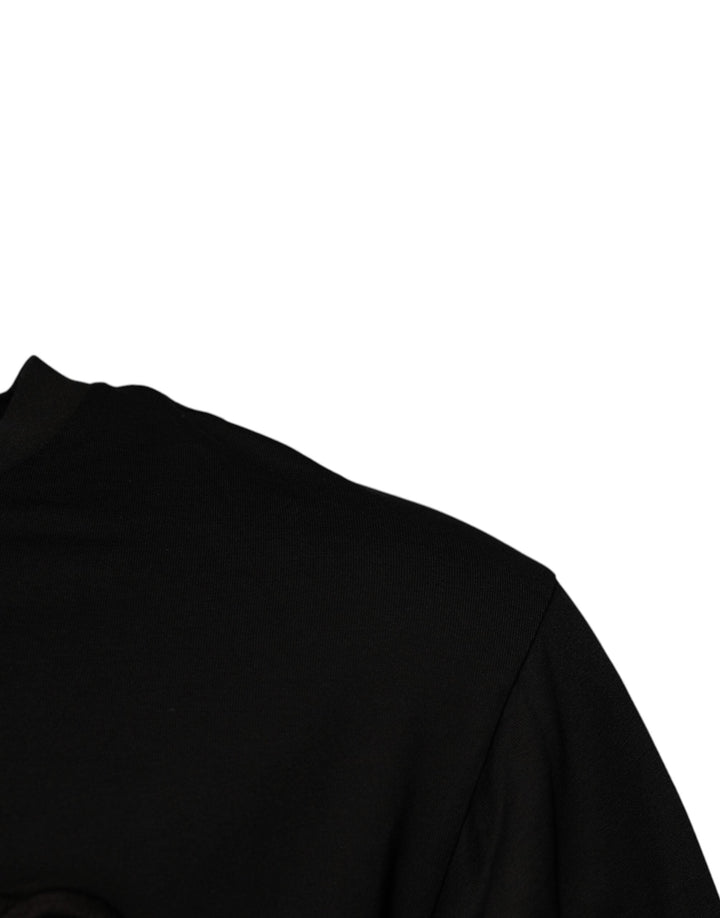 Dolce &amp; Gabbana Black Dg Logo Cotton Crew Neck T-shirt