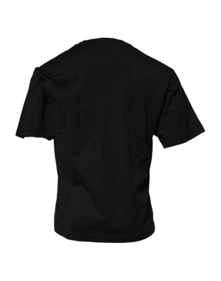 Dolce &amp; Gabbana Black DG Logo Cotton Crew Neck T-shirt