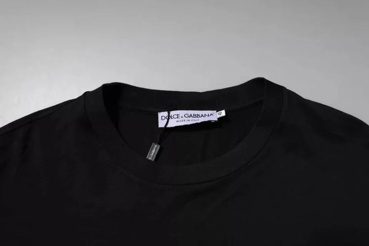 Dolce &amp; Gabbana Black DG Logo Cotton Crew Neck T-shirt