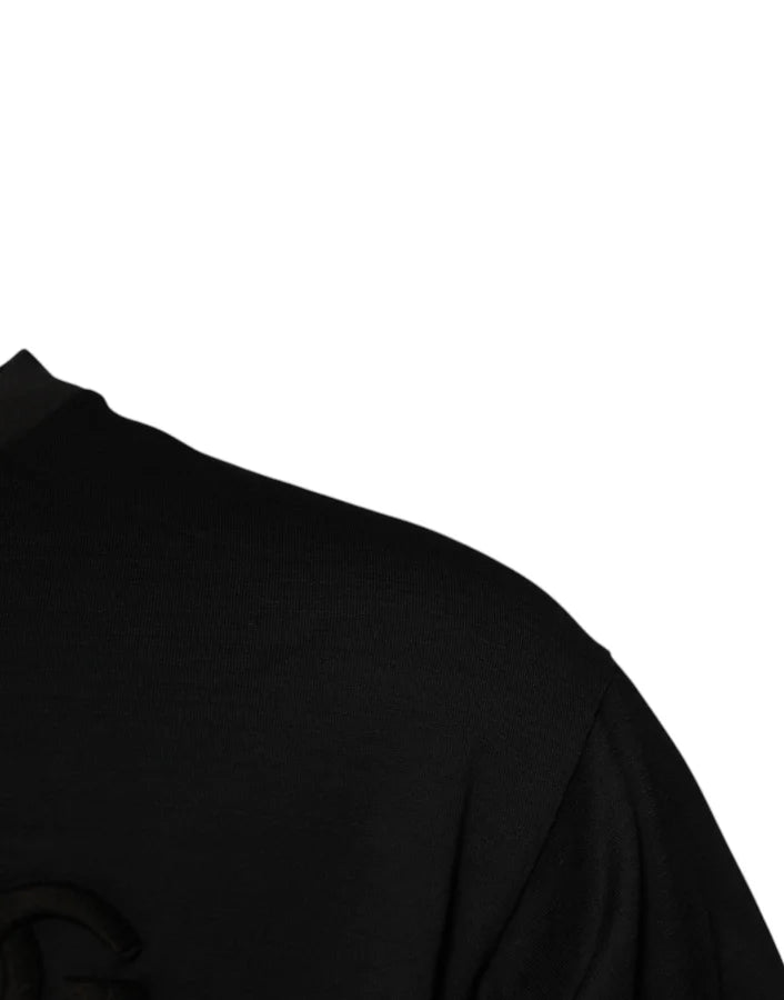 Dolce &amp; Gabbana Black DG Logo Cotton Crew Neck T-shirt
