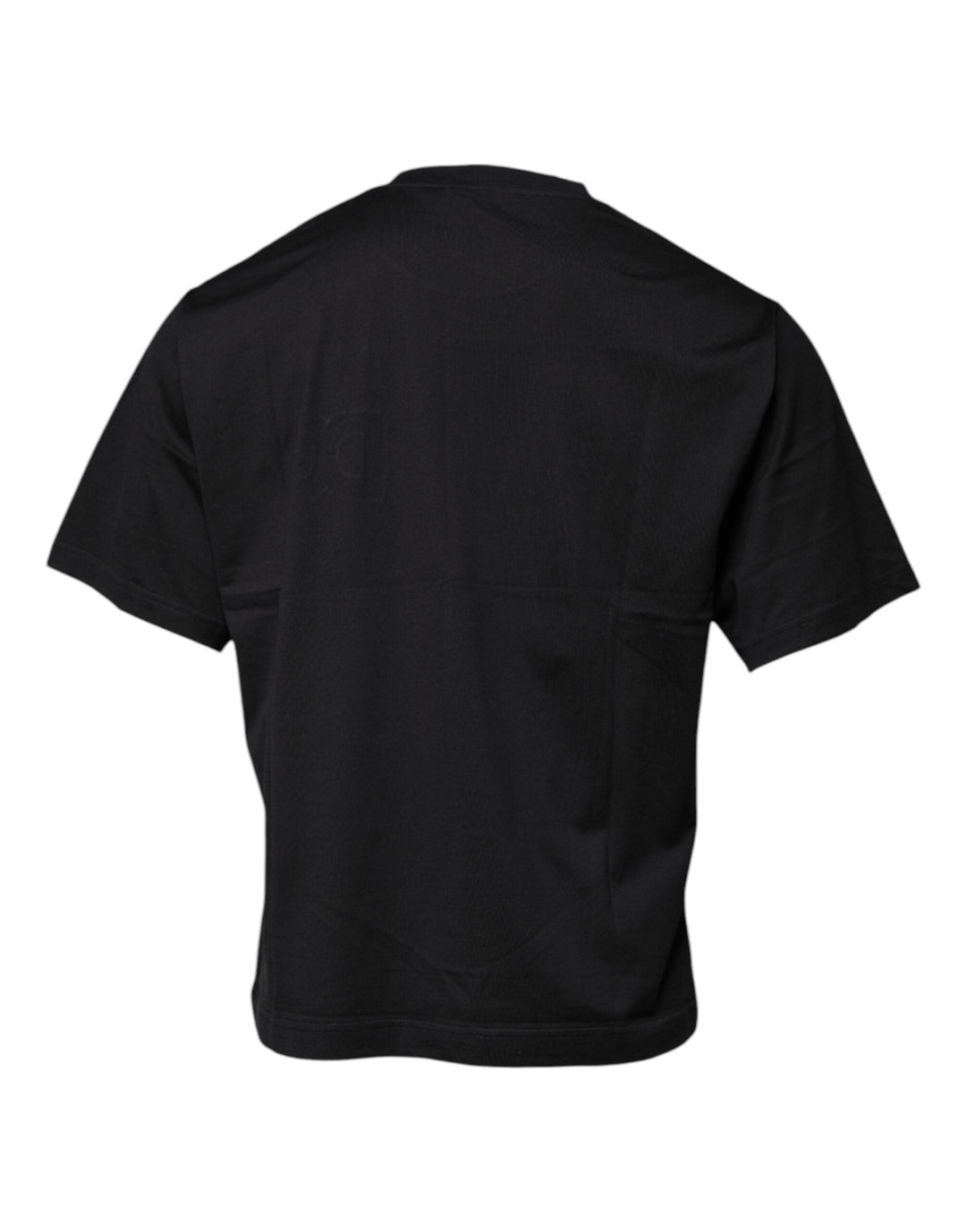 Dolce &amp; Gabbana Black Dg Logo Print Cotton Crew Neck T-shirt