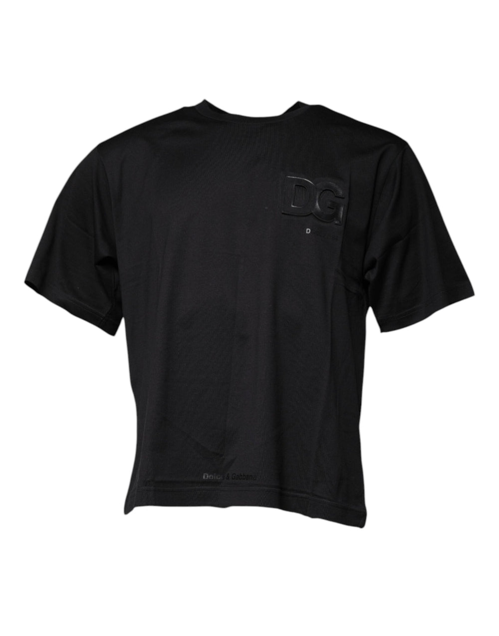 Dolce & Gabbana Black Dg Logo Print Cotton Crew Neck T-shirt
