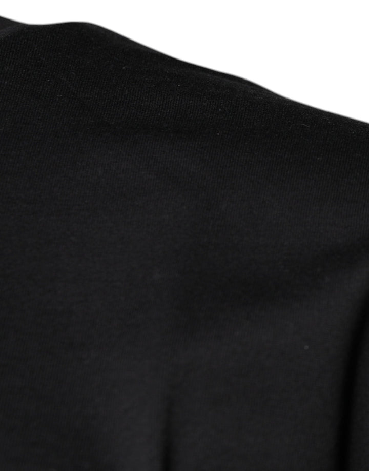 Dolce &amp; Gabbana Black Dg Logo Print Cotton Crew Neck T-shirt